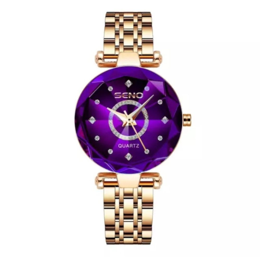 Seno Ocean Star Steel Band Women's Watch Fashion Crystal Ladies Quartz - Picture 6 of 9